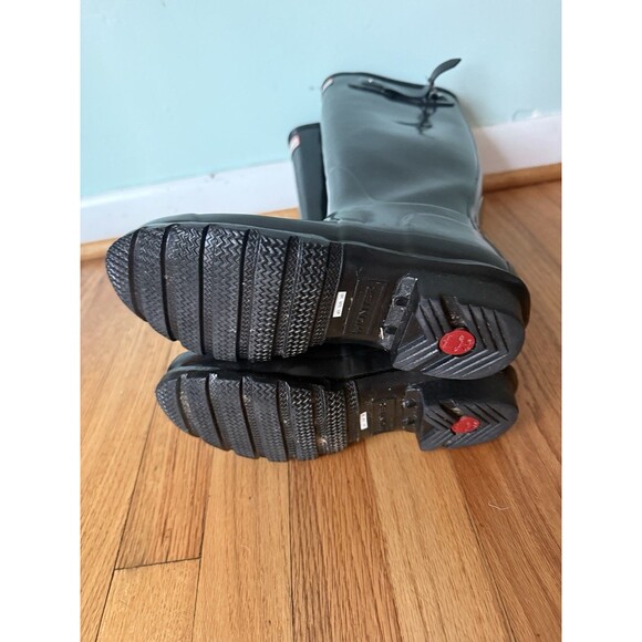 Hunter Rain Boots Women’s Size 5 Men’s 4 Gloss Black Original Tall Adjustable - Picture 3 of 5